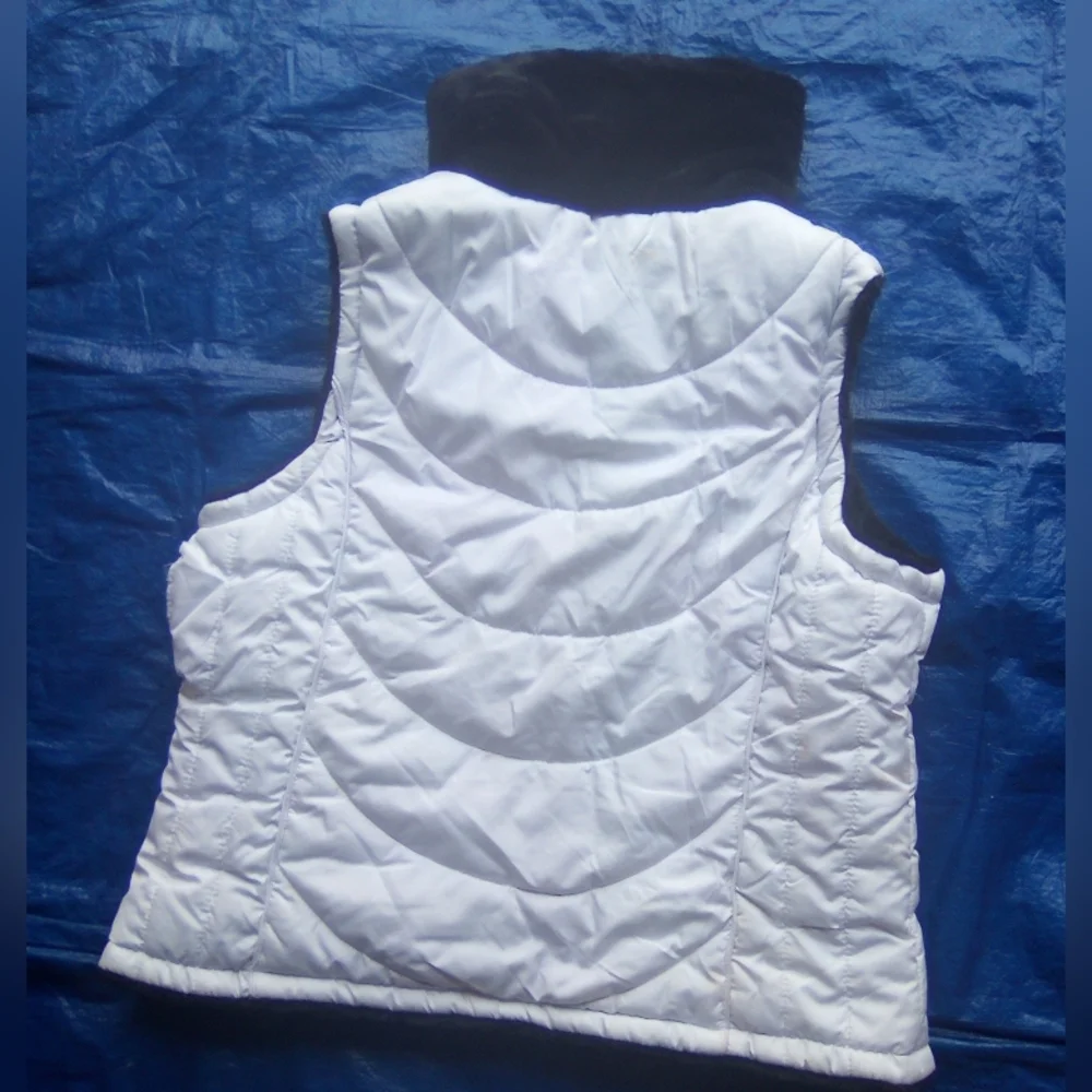 Women's White Quilted Vest